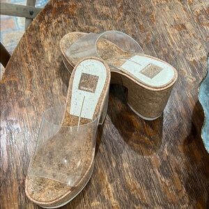 Steve Madden Clear Cork Platform Sandals